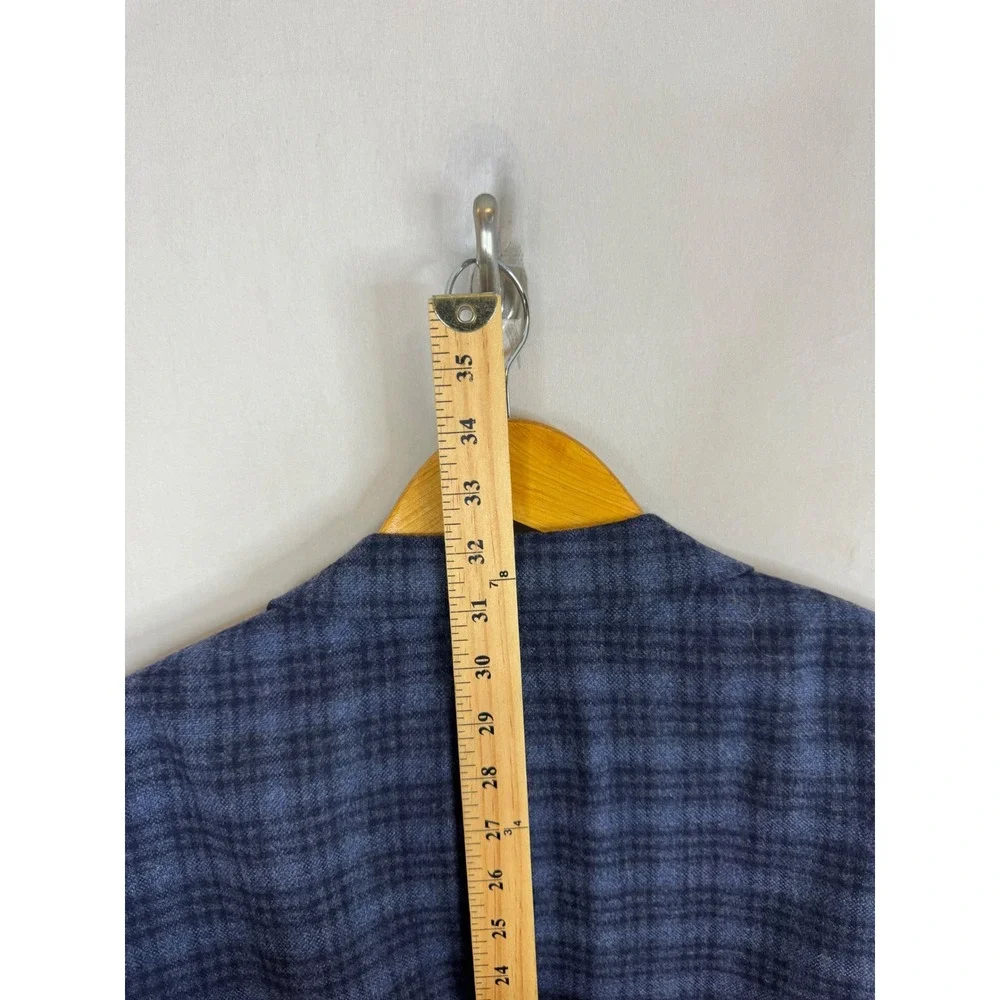Tollegno 1900 Italy Grant King Wear Positano Blue Plaid Wool Blazer Men 48R